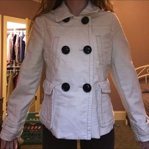 american eagle white button up jacket
